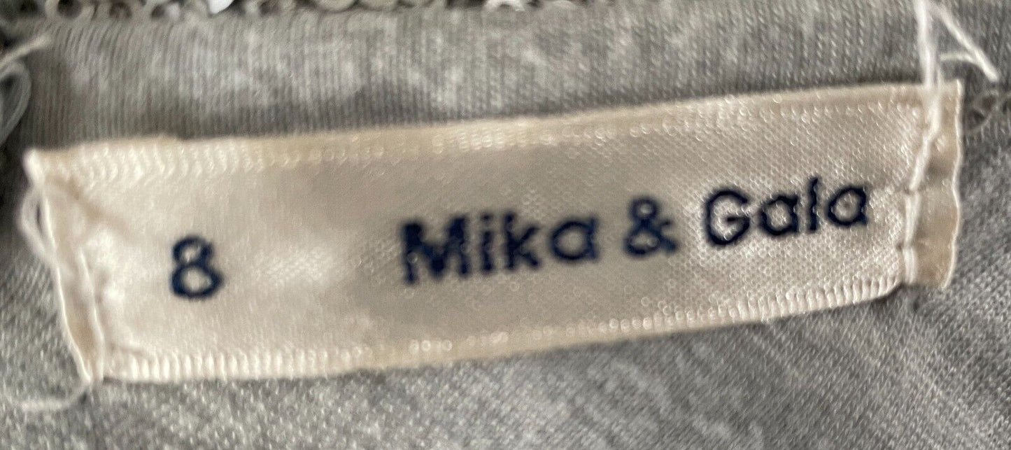 MIKA & GALA Mini Dress Silver Sequin Scoop Neck & Back Size 8 10 Lined Sleevless