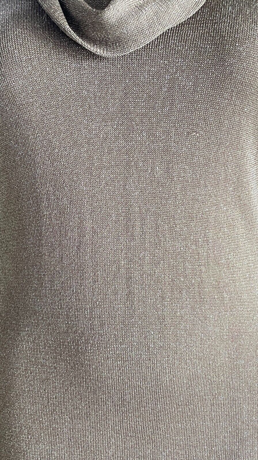 EXCLUSIVELY HARRY Jumper Beige Silver Cowl Neck Knit Sweater Size 2XL 3/4 Sleeve
