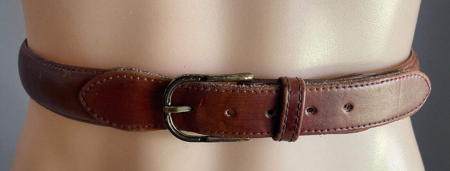 WEISS Tan Leather Belt 3cm Wide Size 12 To Fit Waist 70.5 - 77.5cm (2) Vintage