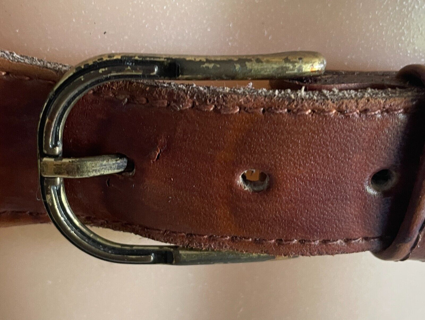 WEISS Tan Leather Belt 3cm Wide Size 12 To Fit Waist 70.5 - 77.5cm (2) Vintage