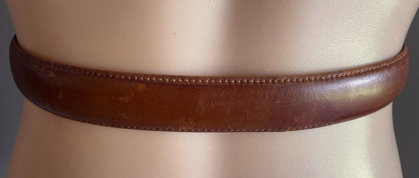 WEISS Tan Leather Belt 3cm Wide Size 12 To Fit Waist 70.5 - 77.5cm (2) Vintage