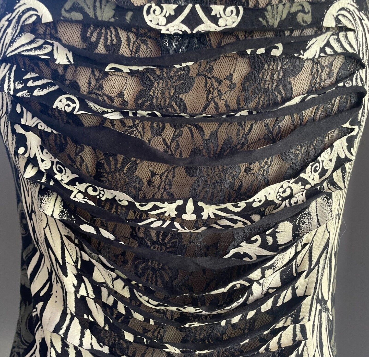 FROM LOS ANGELES by BUS STOP Tank Top Black Slash Back Crystal Trim Size US2X 16