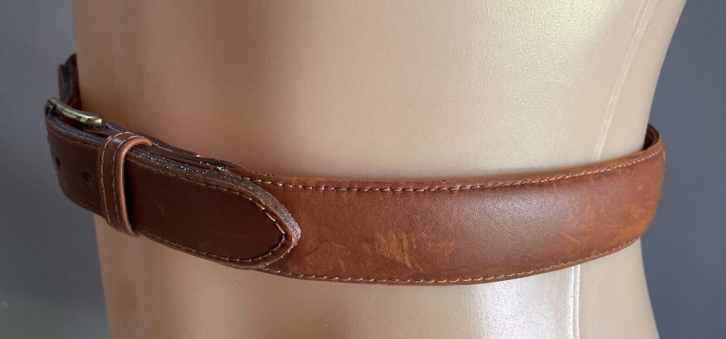 WEISS Tan Leather Belt 3cm Wide Size 12 To Fit Waist 70.5 - 77.5cm (1) Vintage