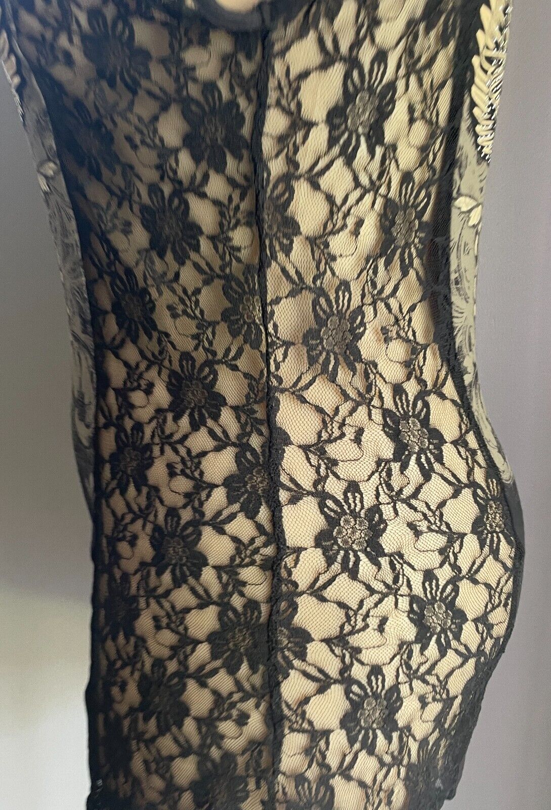 FROM LOS ANGELES by BUS STOP Black T-Shirt Lace & Crystal Trim Size 2X 16 NEW