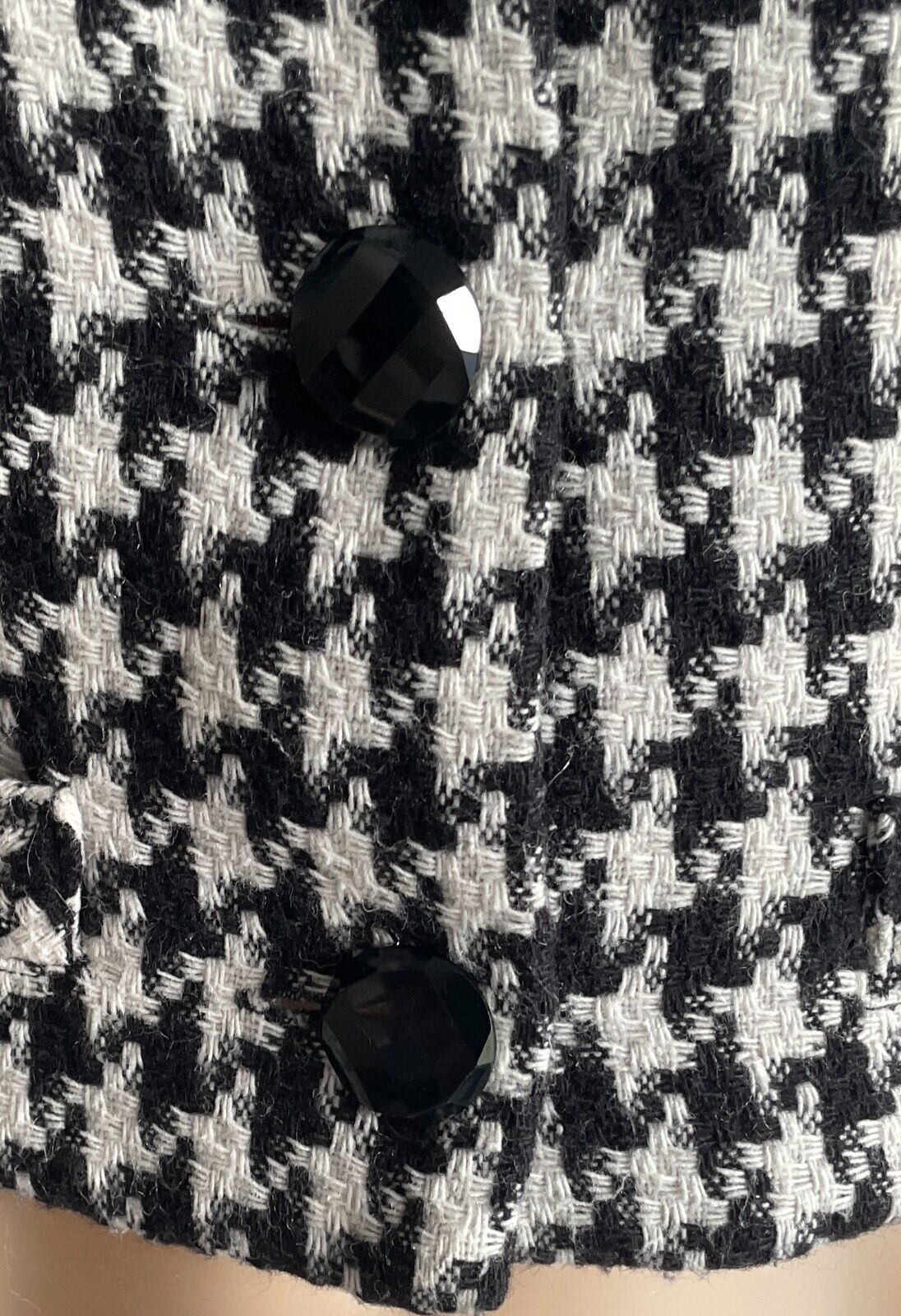 MAX Black & White Houndstooth Long Sleeve Cropped Jacket Size 12 New Zealand