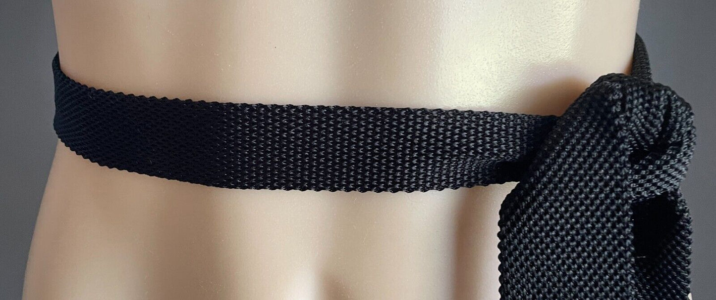 Belt Black Fabric Webbing Waist Tie 3.5cm Wide x 130cm Long