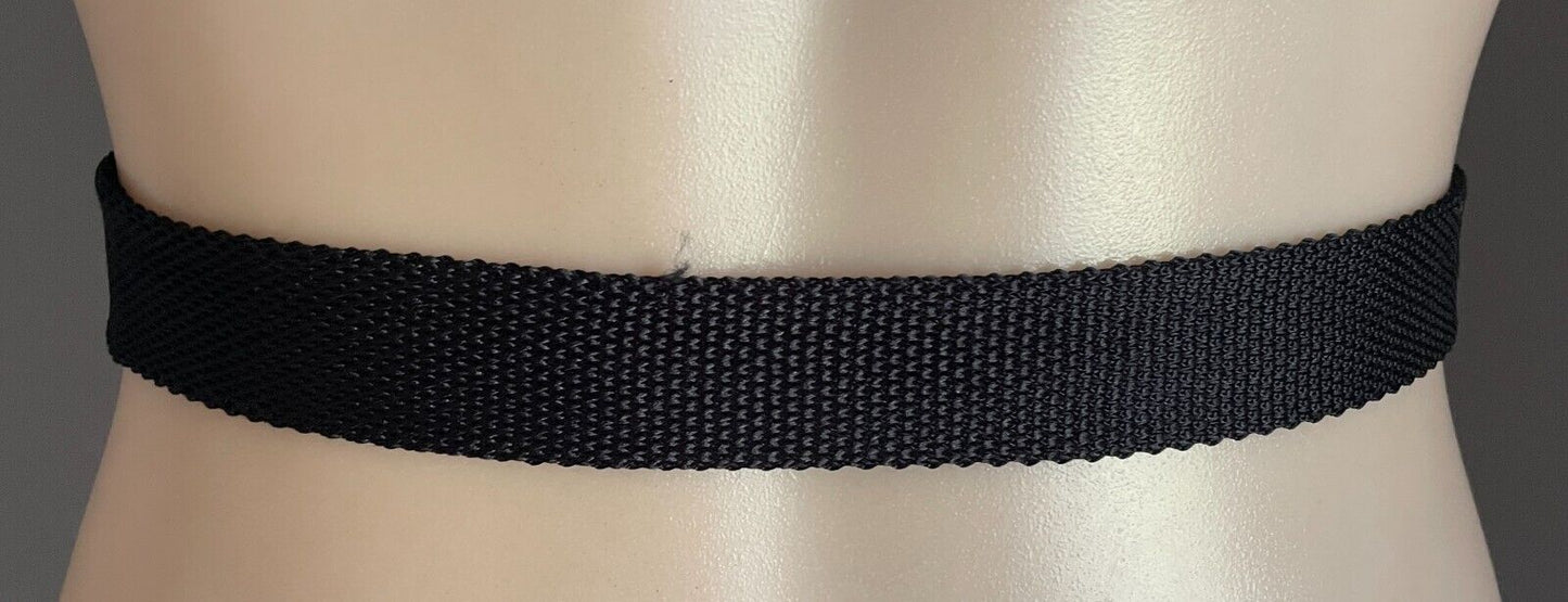 Belt Black Fabric Webbing Waist Tie 3.5cm Wide x 130cm Long
