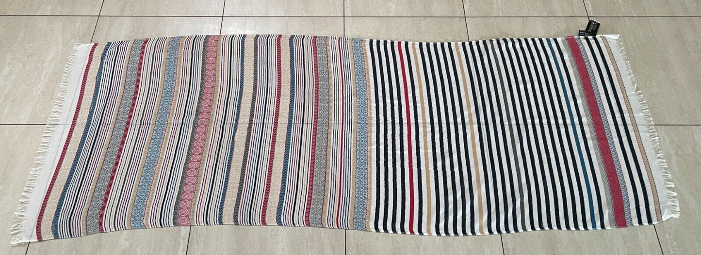 CINNAMON CREATIONS Neck Scarf Wrap Multi Colour Print Rectangle Fringe Trim NEW