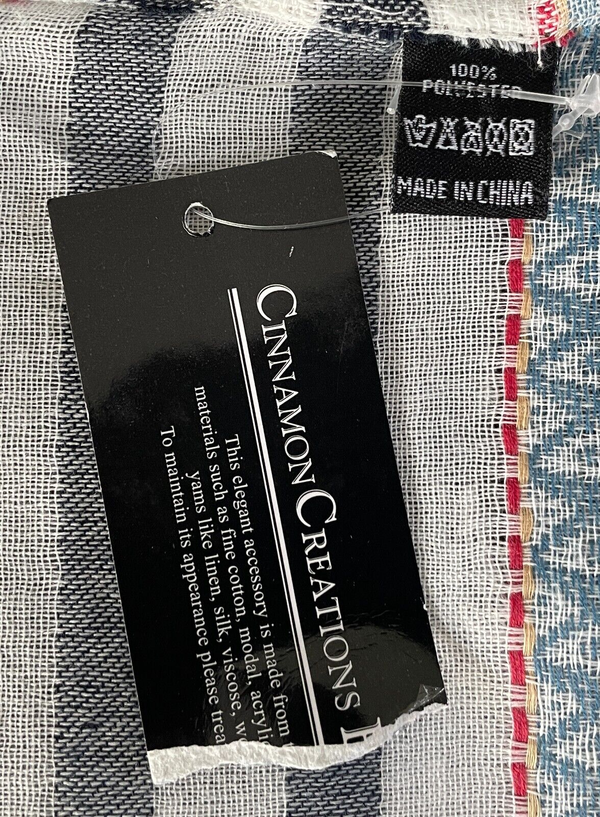 CINNAMON CREATIONS Neck Scarf Wrap Multi Colour Print Rectangle Fringe Trim NEW