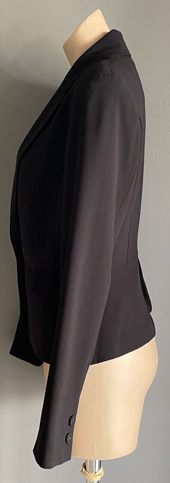 TOKITO Black Jacket Blazer Single Breasted Size 12 Long Sleeves Lined Collar