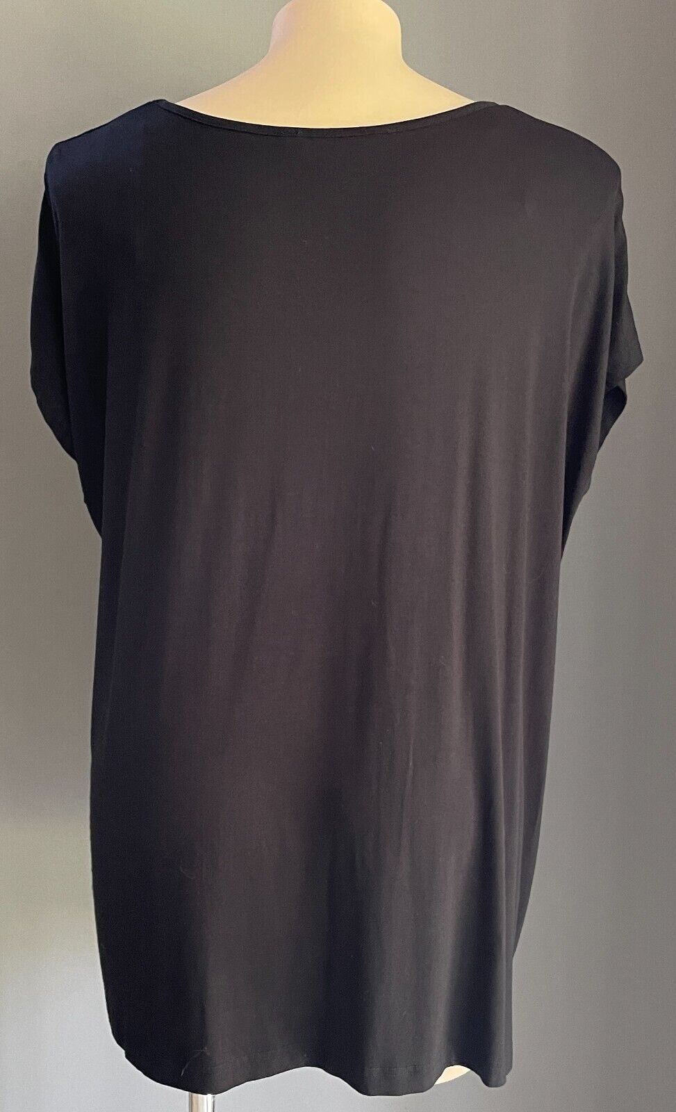 BELLE CURVE Top Black Extended Sleeve V-Neck T Shirt Tee Plus Size 22 +