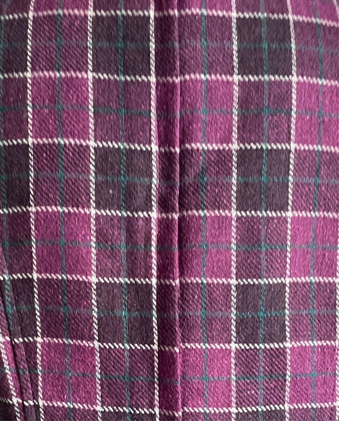 VALLEYGIRL Mini Shift Dress Belt Purple Check Sleeveless Size 10 1960s Mod Look
