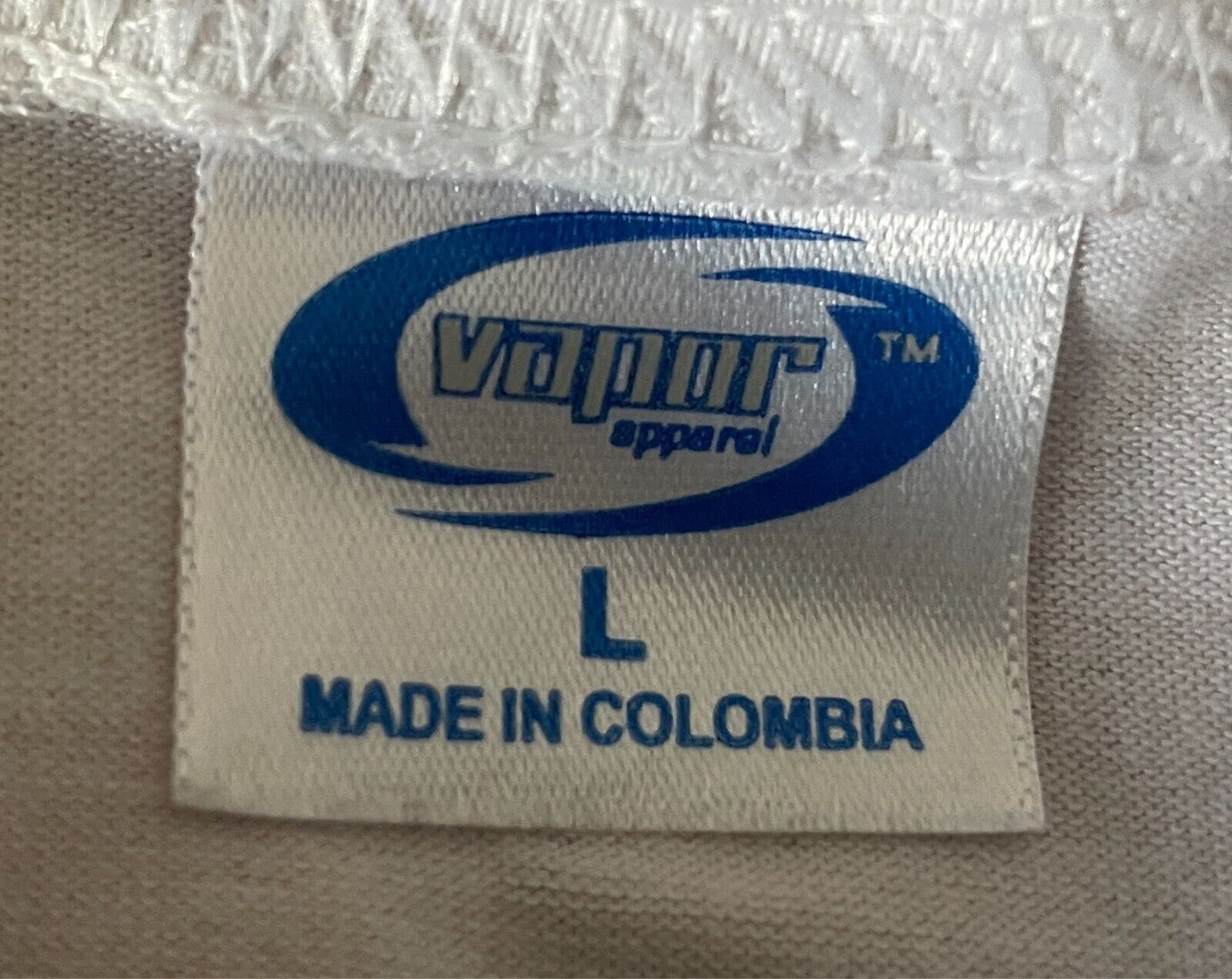 VAPOR APPAREL Off White Anime Print T-Shirt Size L Short Sleeves