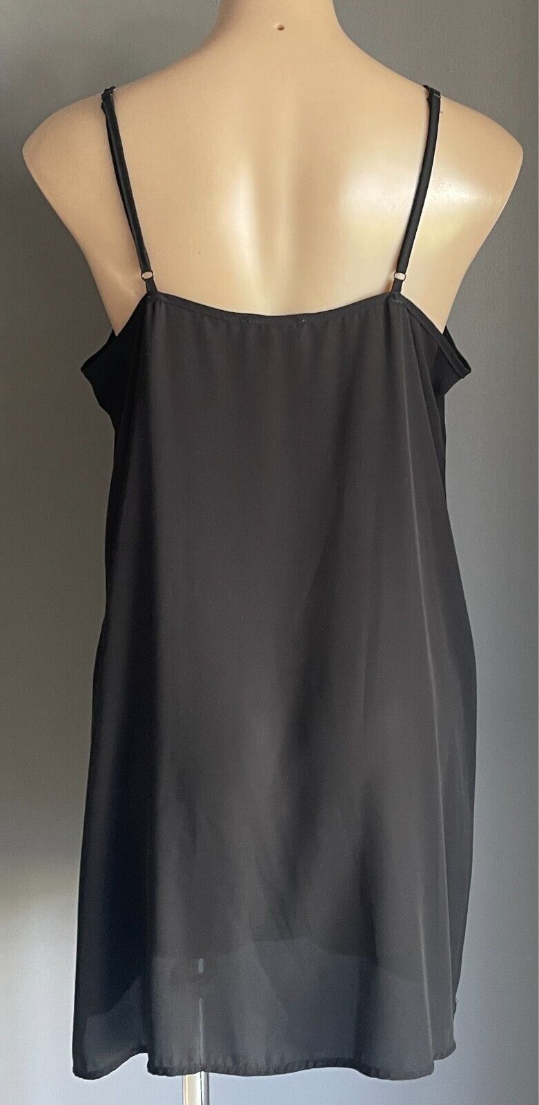 PIPER PETITES Slip Dress Black Sleeveless Short Length Size 14 Adjustable Straps