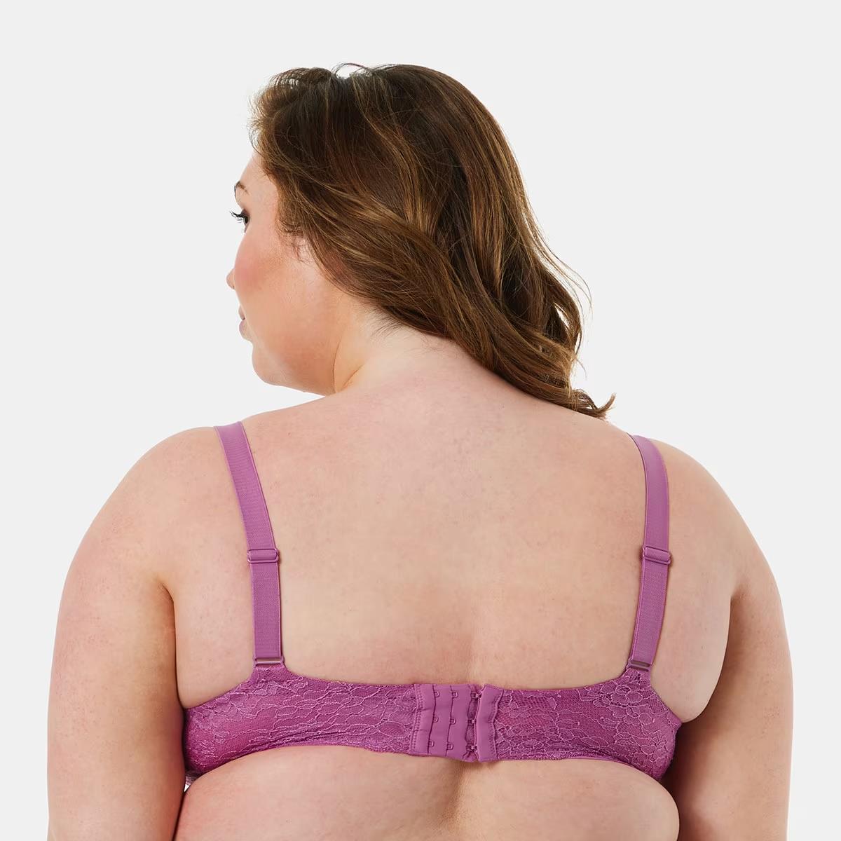 ANKO Light Purple Full Figure Lace Wing T-Shirt Underwire Bra Sze 16E Adjustable