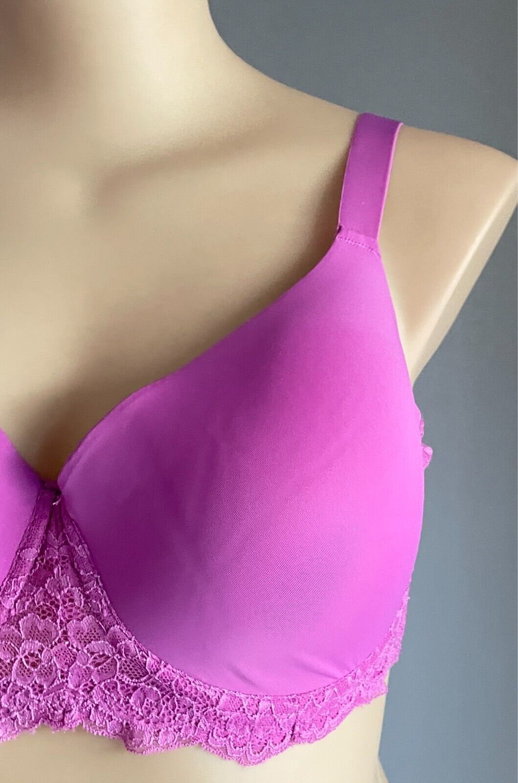 ANKO Light Purple Full Figure Lace Wing T-Shirt Underwire Bra Sze 16E Adjustable