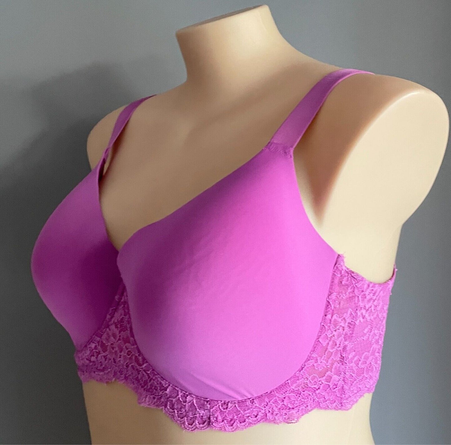 ANKO Light Purple Full Figure Lace Wing T-Shirt Underwire Bra Sze 16E Adjustable