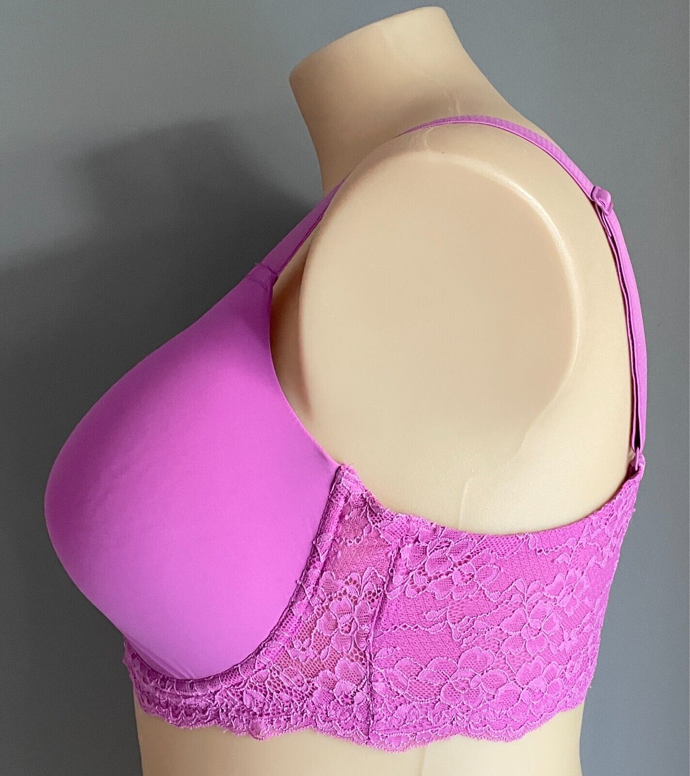 ANKO Light Purple Full Figure Lace Wing T-Shirt Underwire Bra Sze 16E Adjustable