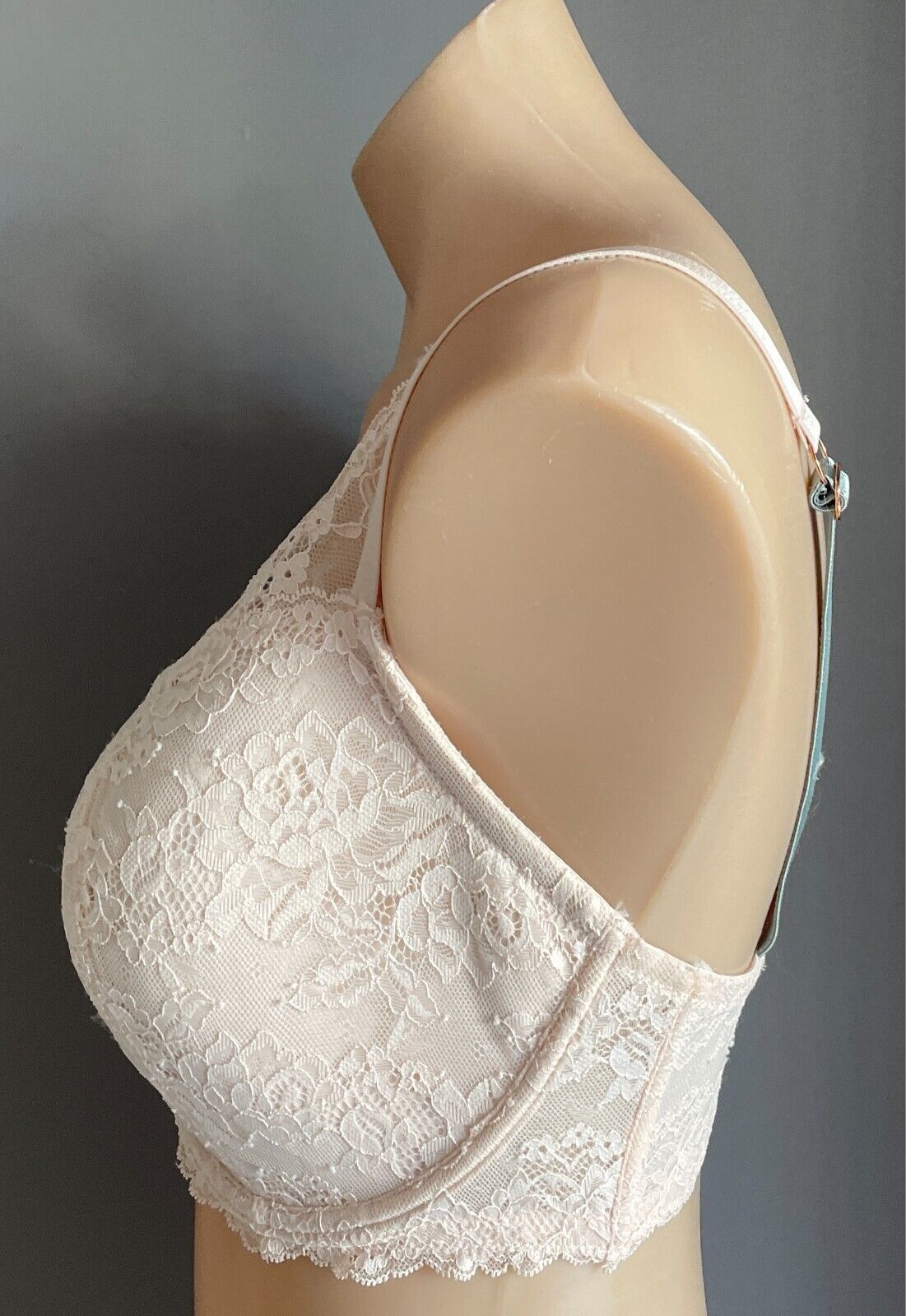 ELLE MACPHERSON BODY "Zest" Full Busted Bra Sze 12F Lace Shell/Sage Green Colour