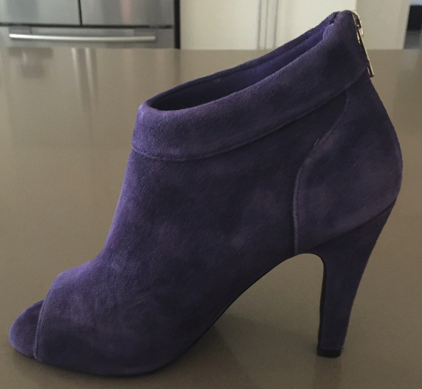 CORELLI Purple Suede Look Open Toe Ankle Booties High Heel “Pixie” Size 6