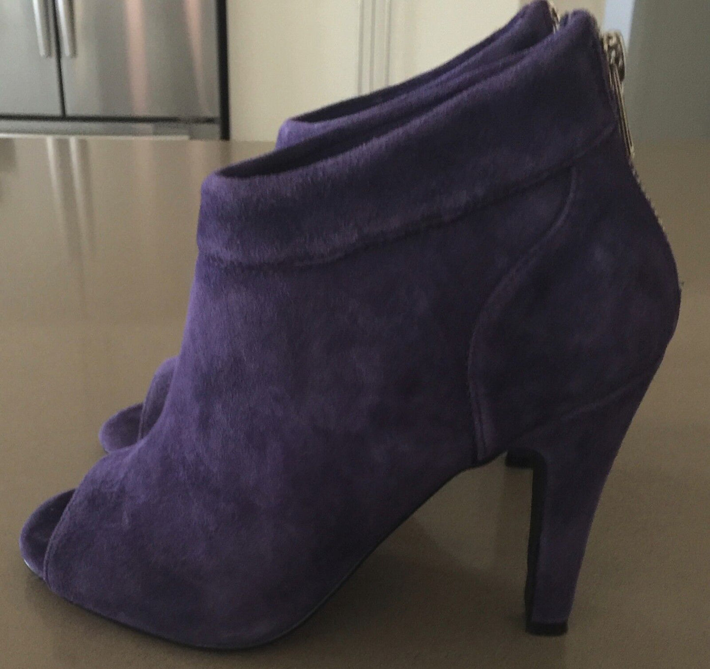 CORELLI Purple Suede Look Open Toe Ankle Booties High Heel “Pixie” Size 6