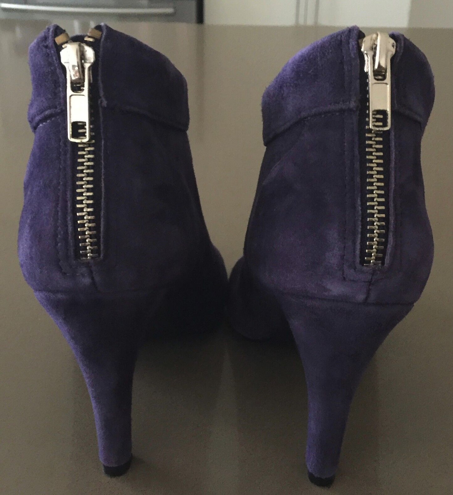 CORELLI Purple Suede Look Open Toe Ankle Booties High Heel “Pixie” Size 6