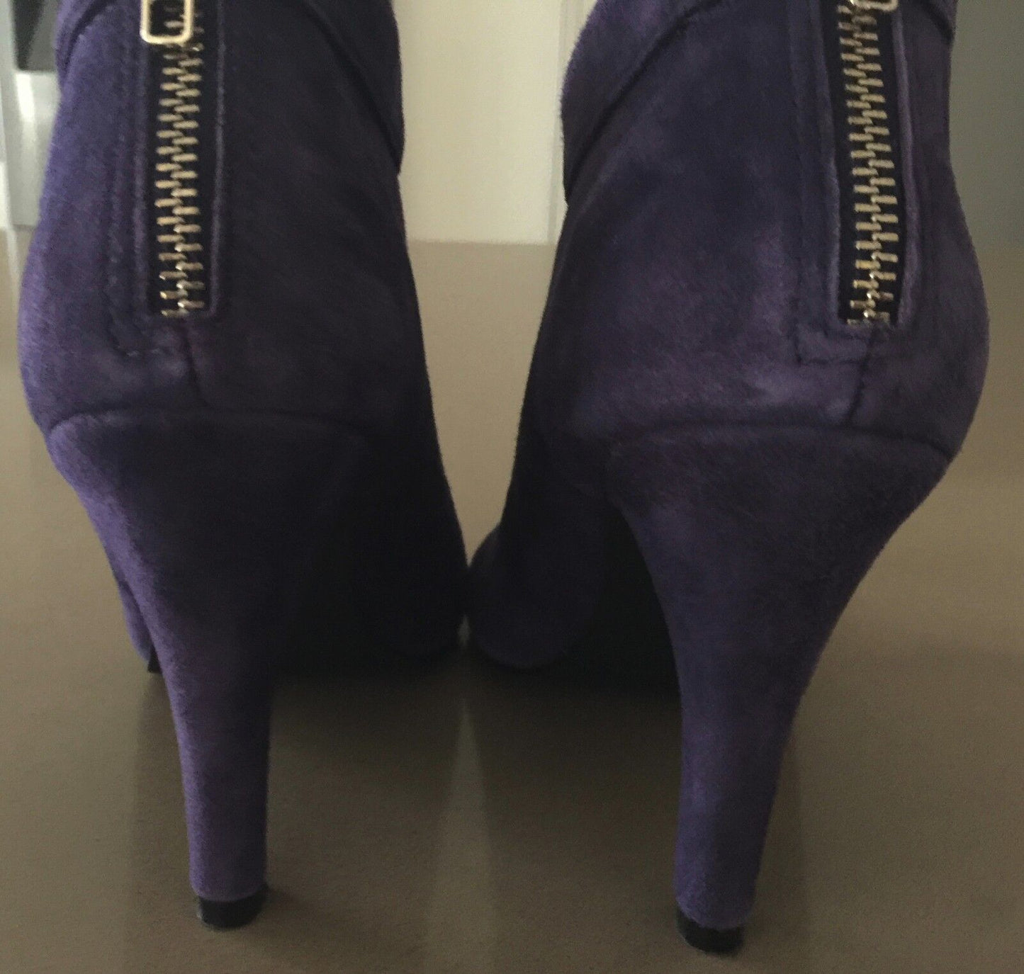 CORELLI Purple Suede Look Open Toe Ankle Booties High Heel “Pixie” Size 6