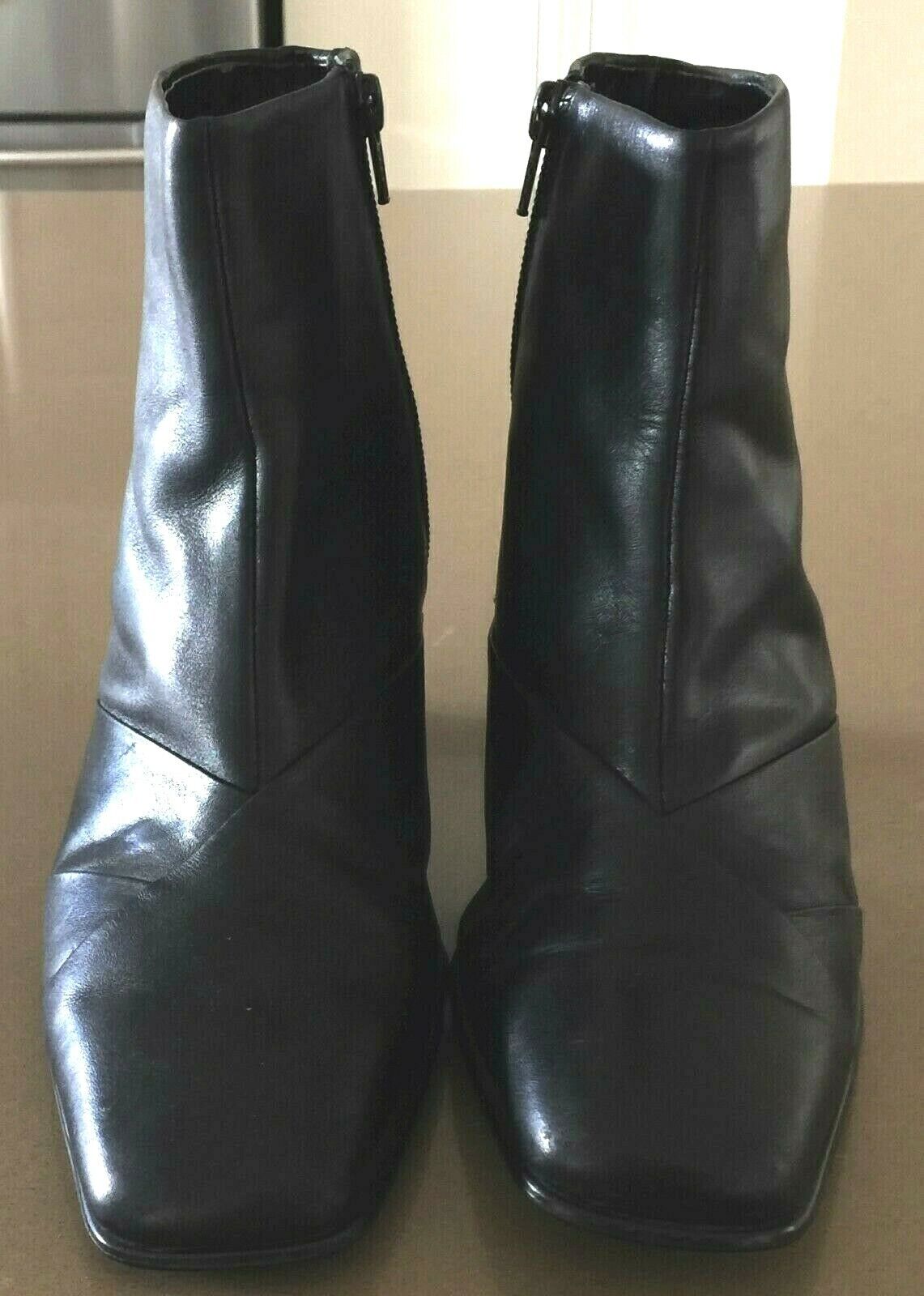 EASY STEPS "Mayday" Leather Ankle Boots Black Booties Ladies Size 5.5C