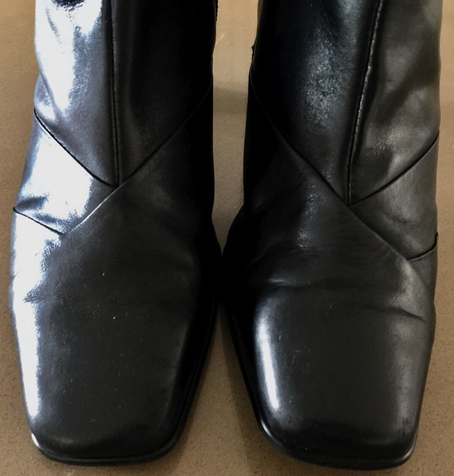EASY STEPS "Mayday" Leather Ankle Boots Black Booties Ladies Size 5.5C