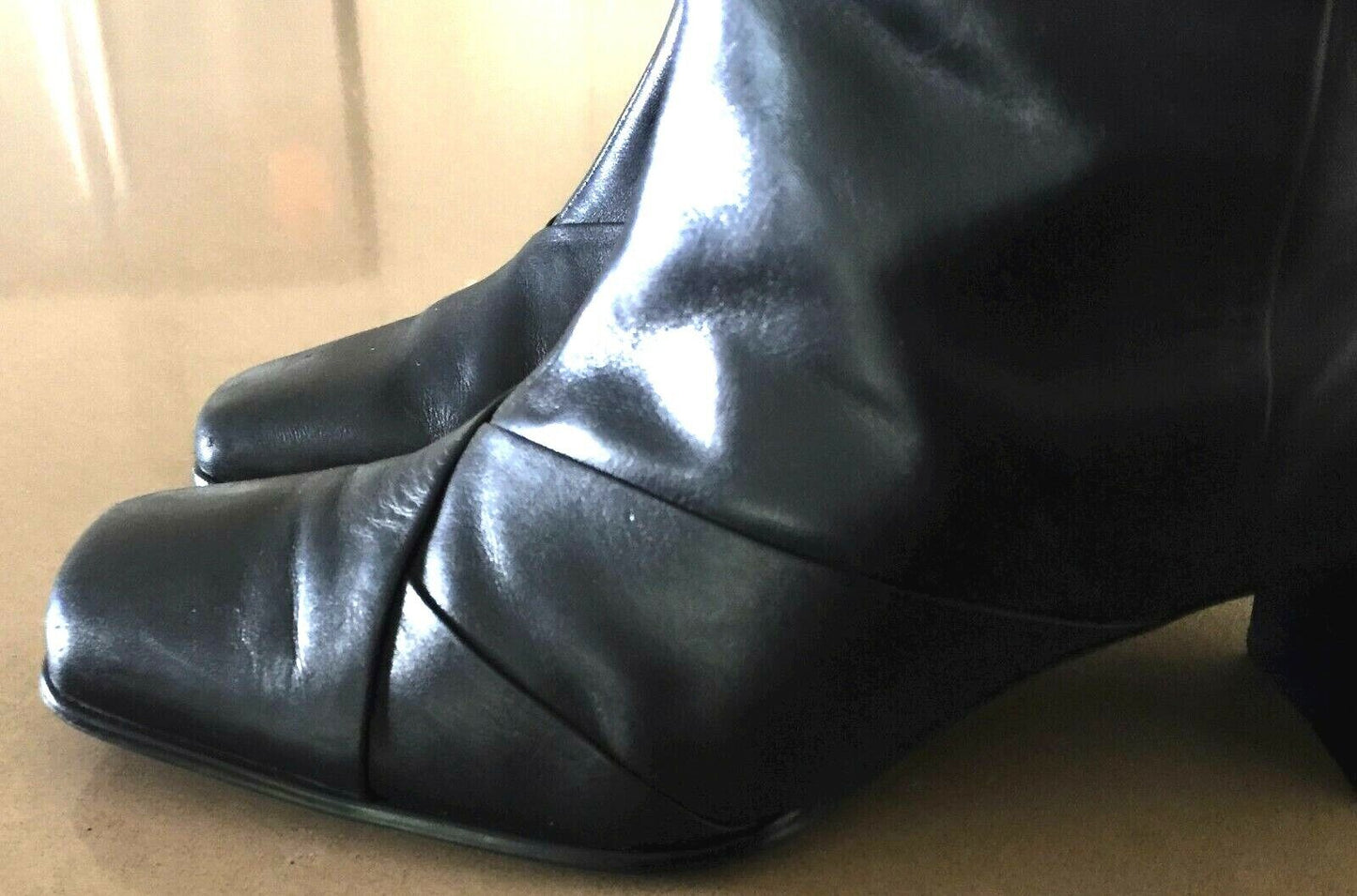 EASY STEPS "Mayday" Leather Ankle Boots Black Booties Ladies Size 5.5C