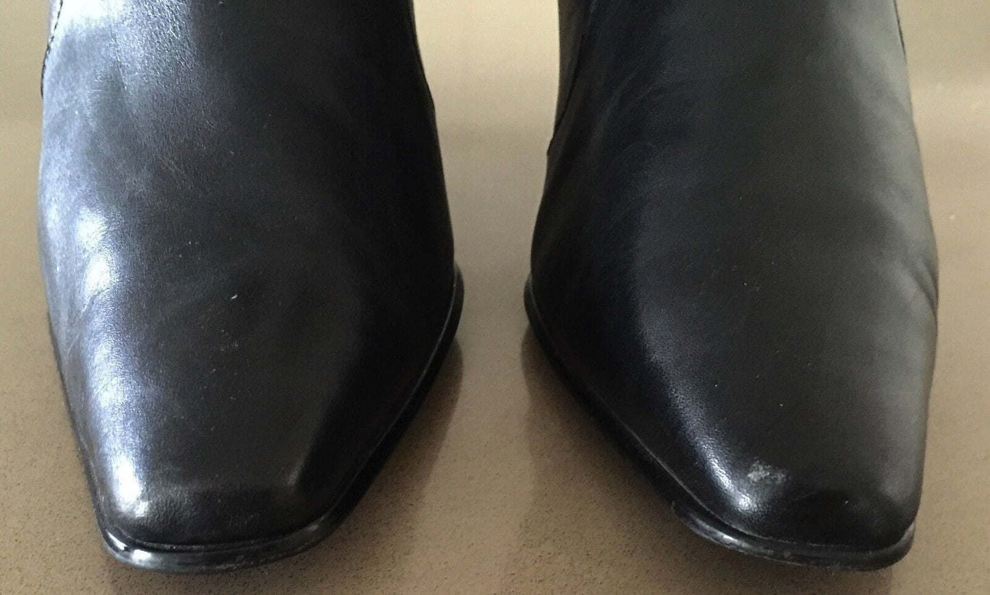 EASY STEPS "Eaton" Ankle Boots Shoes Ladies Size 7C Black Leather Booties