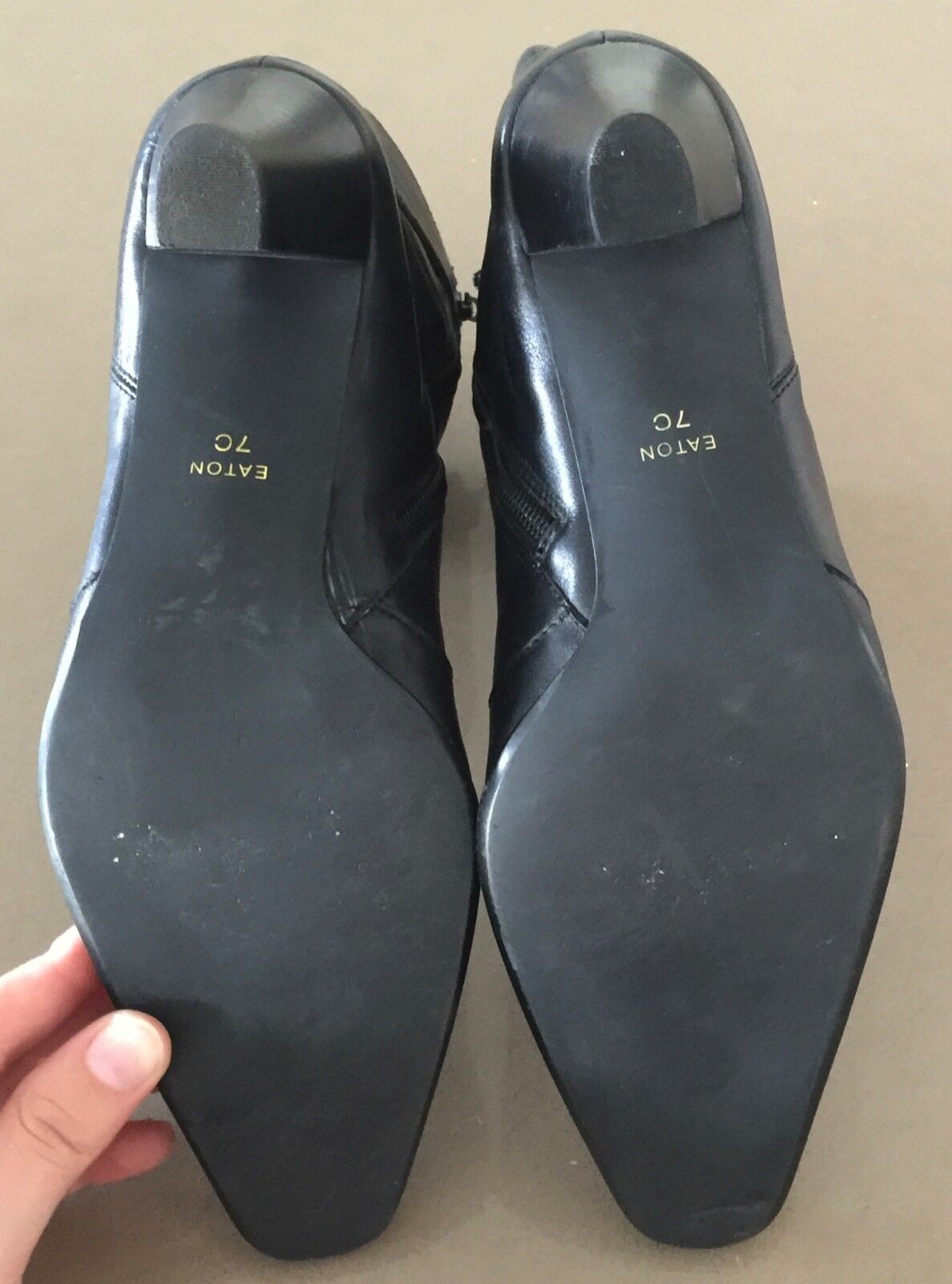 EASY STEPS "Eaton" Ankle Boots Shoes Ladies Size 7C Black Leather Booties