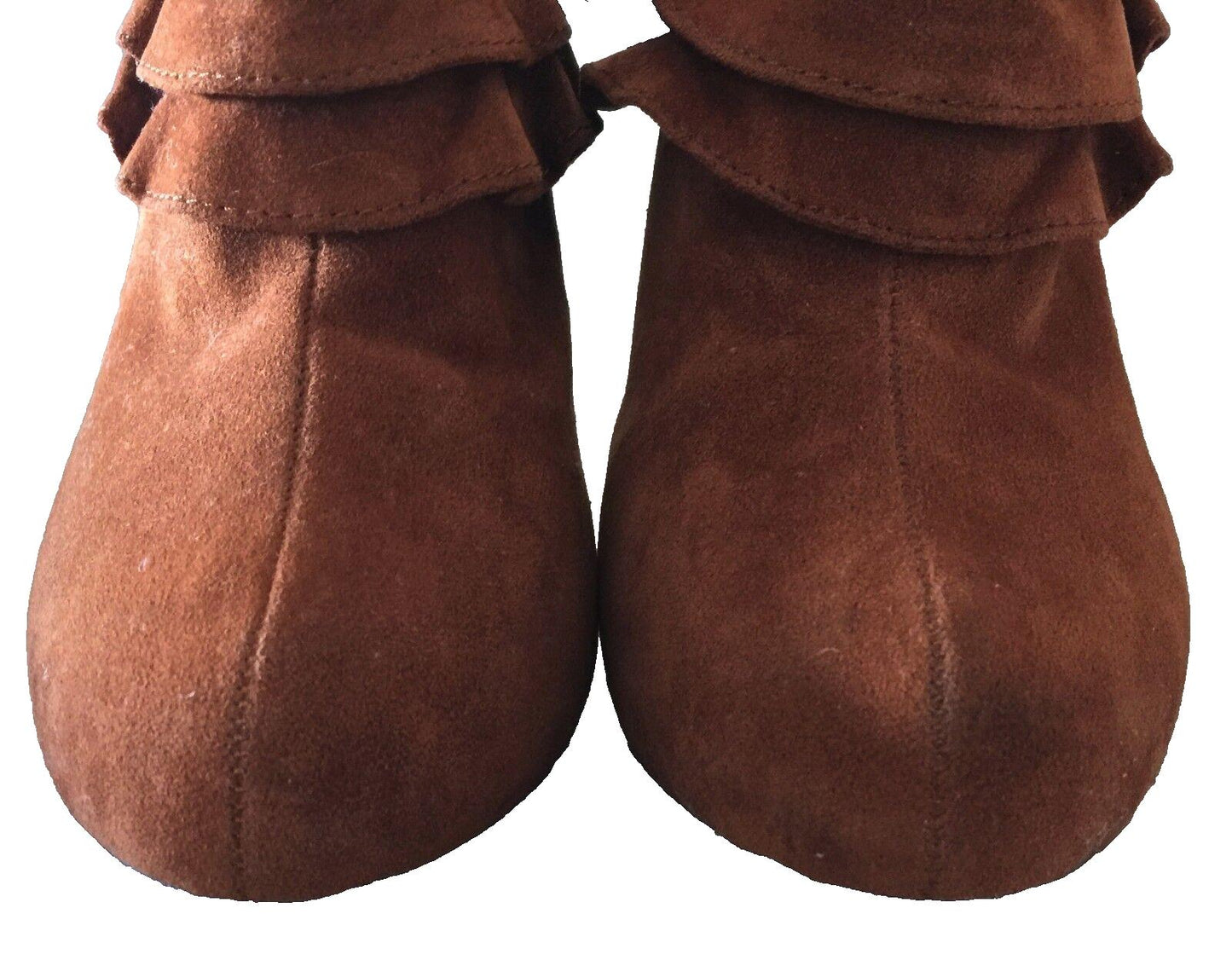 OKI Ankle Boots Tan Suede Look & Feel Stiletto Booties Ladies Size 35