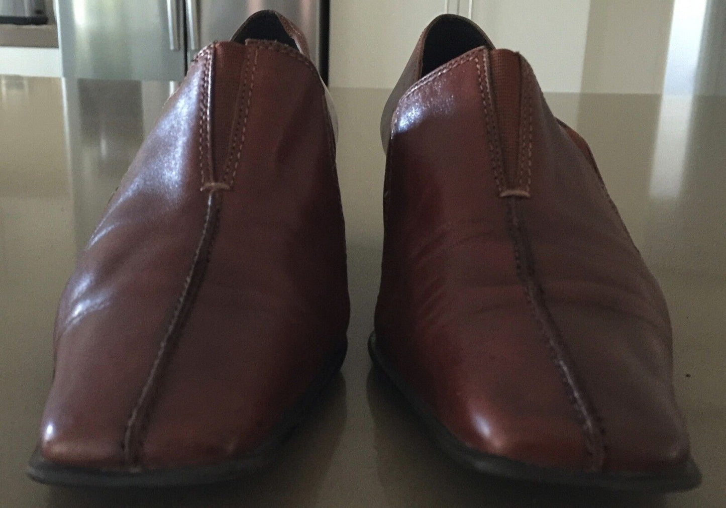 GINO VENTORI Loafer Shoes Rich Tan Leather  Ladies Size 37 Italian Luscious
