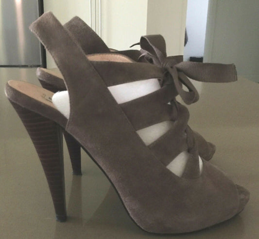 STEVE MADDEN " Wendy " 13cm Taupe Suede Shoes Stilettos Ladies Size 40 AU 9