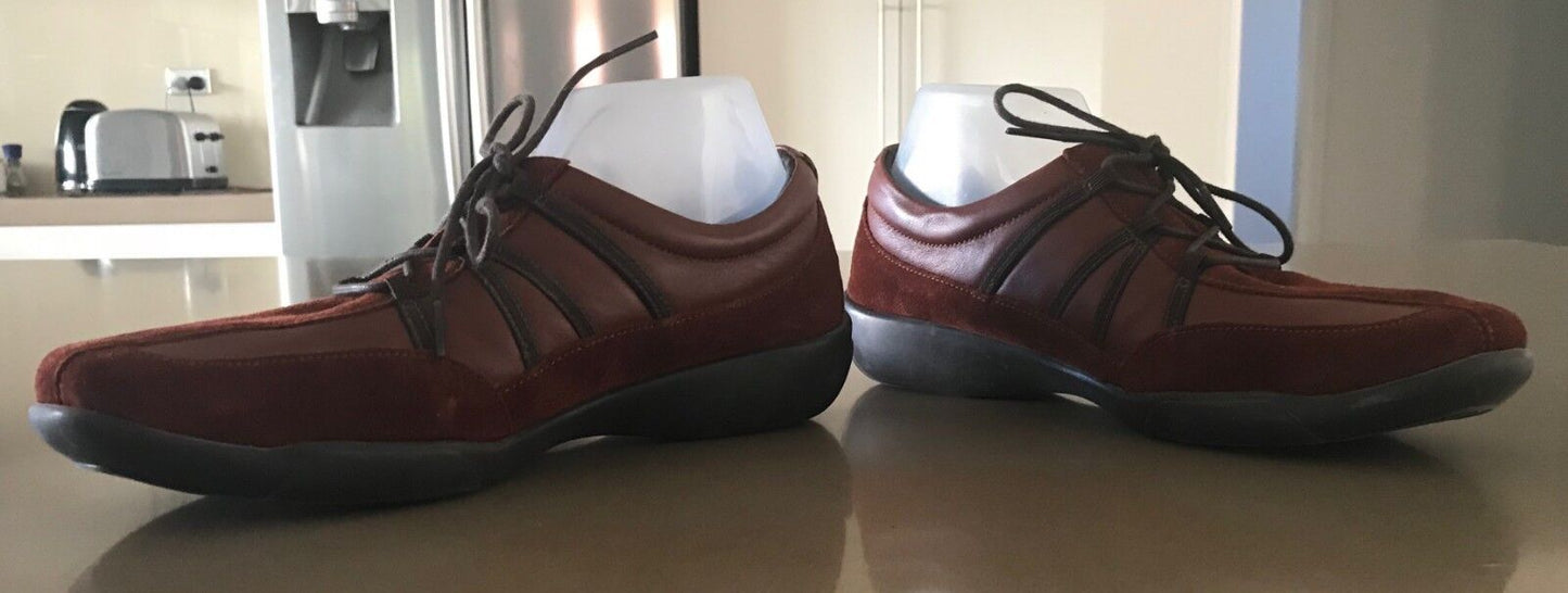 AEROSOLES Lace Up Shoes Brick Colour Leather & SuedeLadies Size 9 EUC