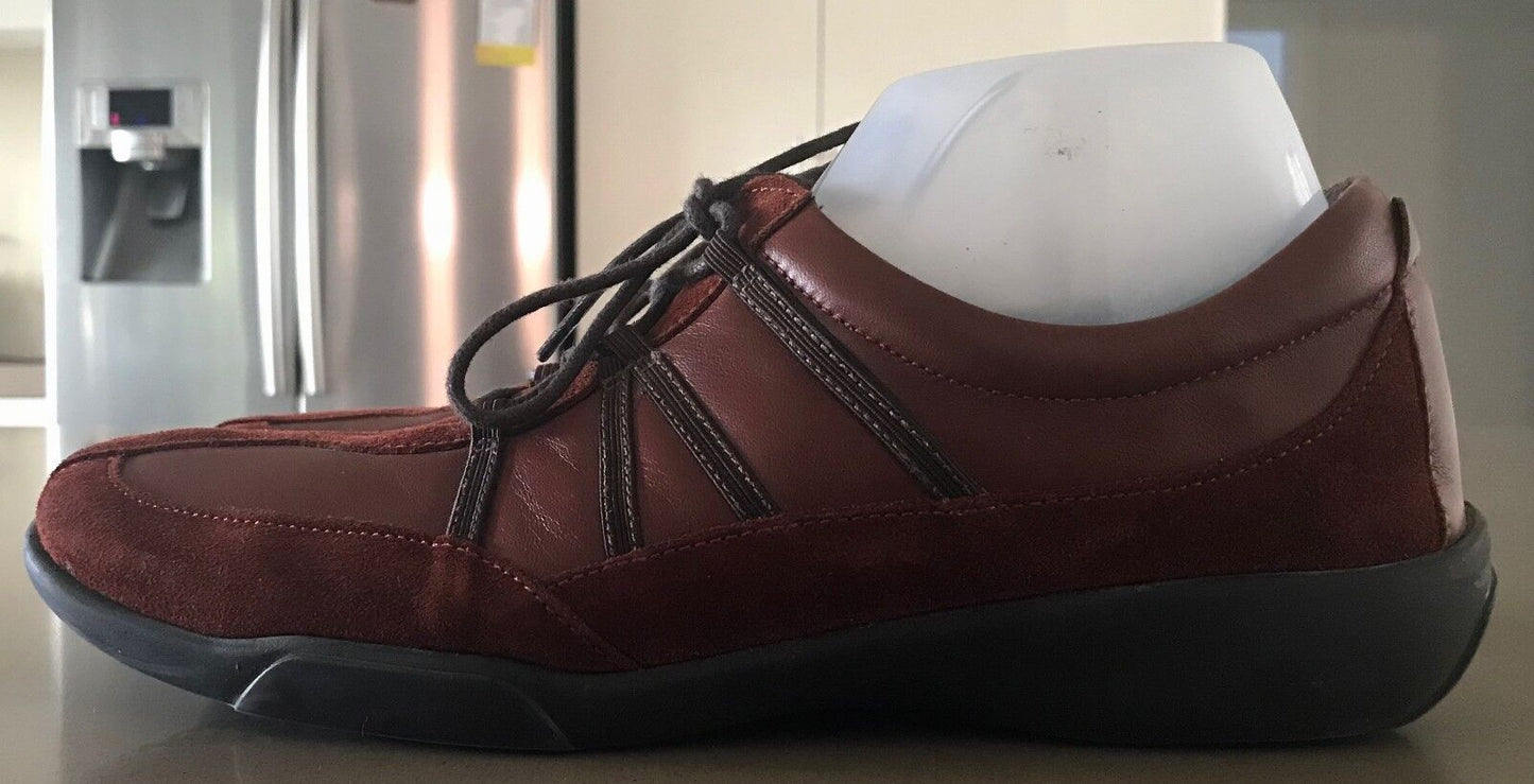 AEROSOLES Lace Up Shoes Brick Colour Leather & SuedeLadies Size 9 EUC