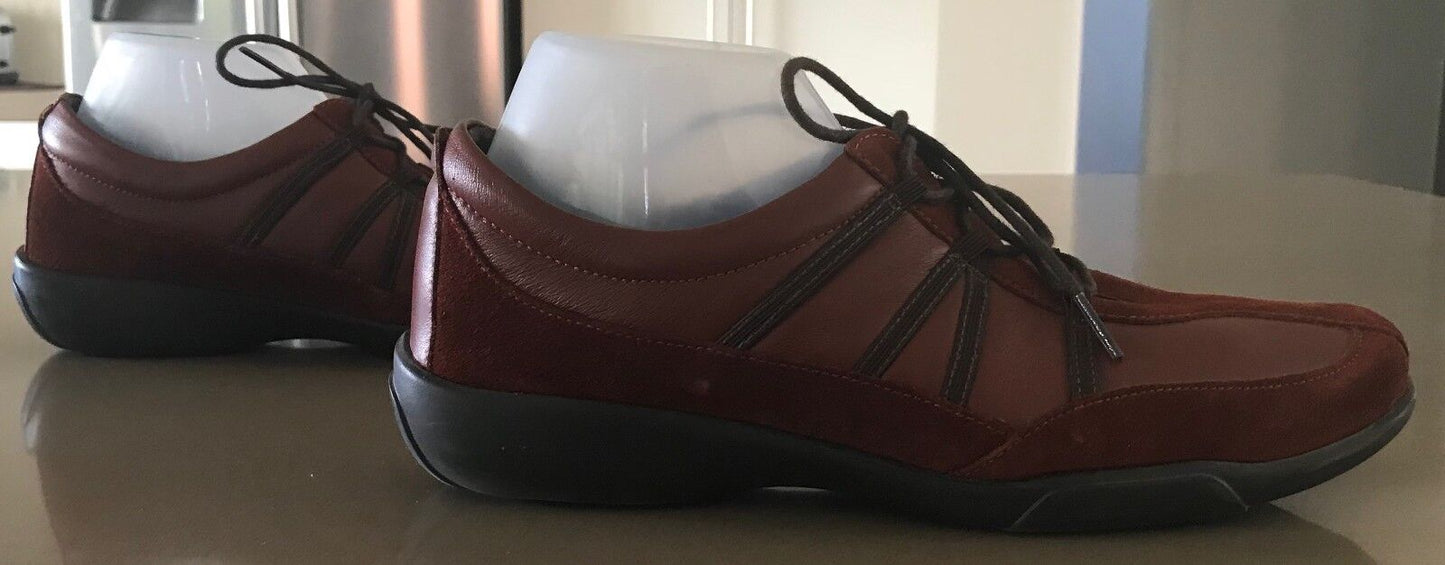 AEROSOLES Lace Up Shoes Brick Colour Leather & SuedeLadies Size 9 EUC