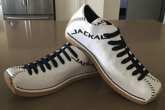 JACKAL MILANO Athletic Shoes White Black  Rubber Sole Sports Size 38 LaceUp NEW