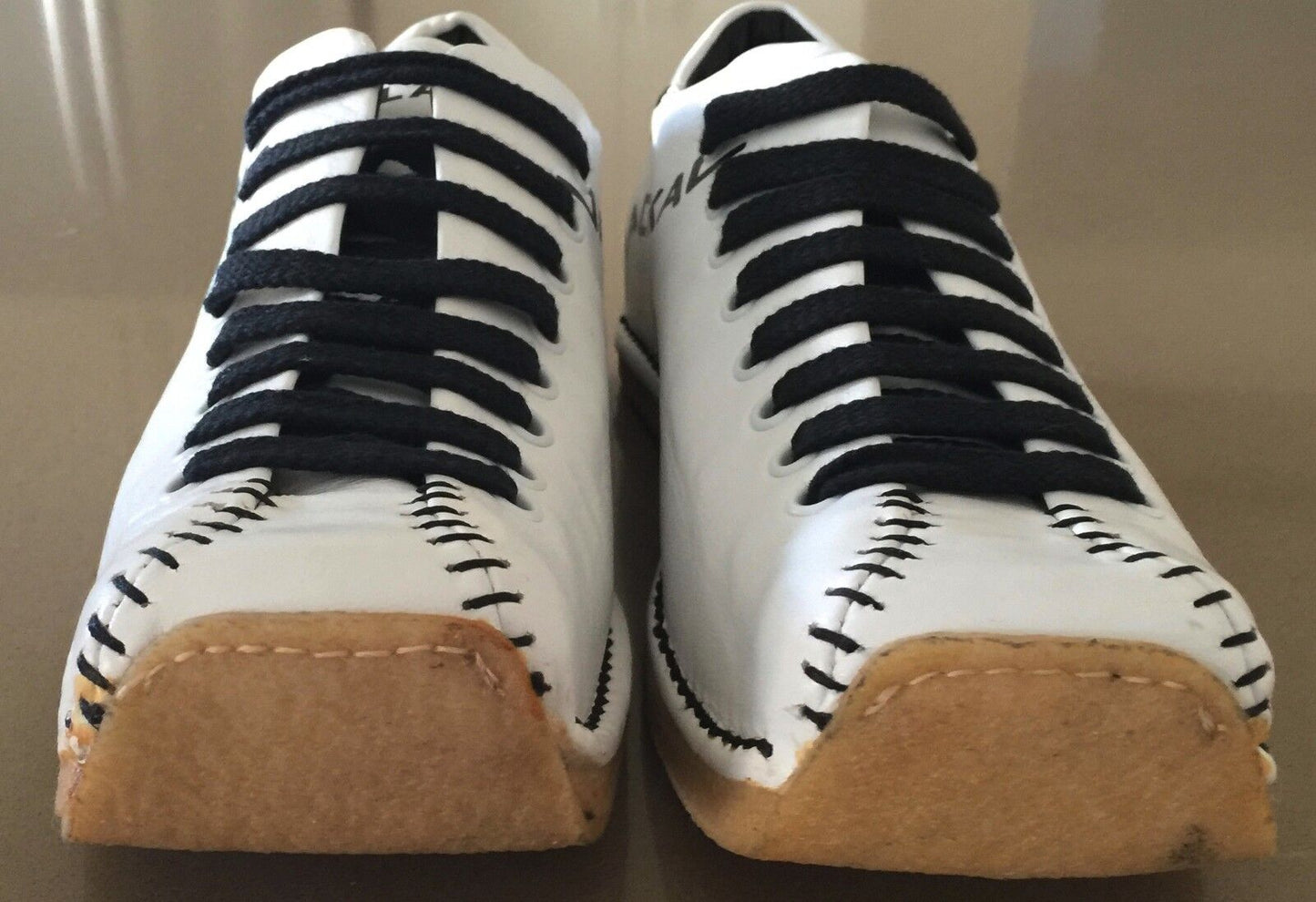 JACKAL MILANO Athletic Shoes White Black  Rubber Sole Sports Size 38 LaceUp NEW