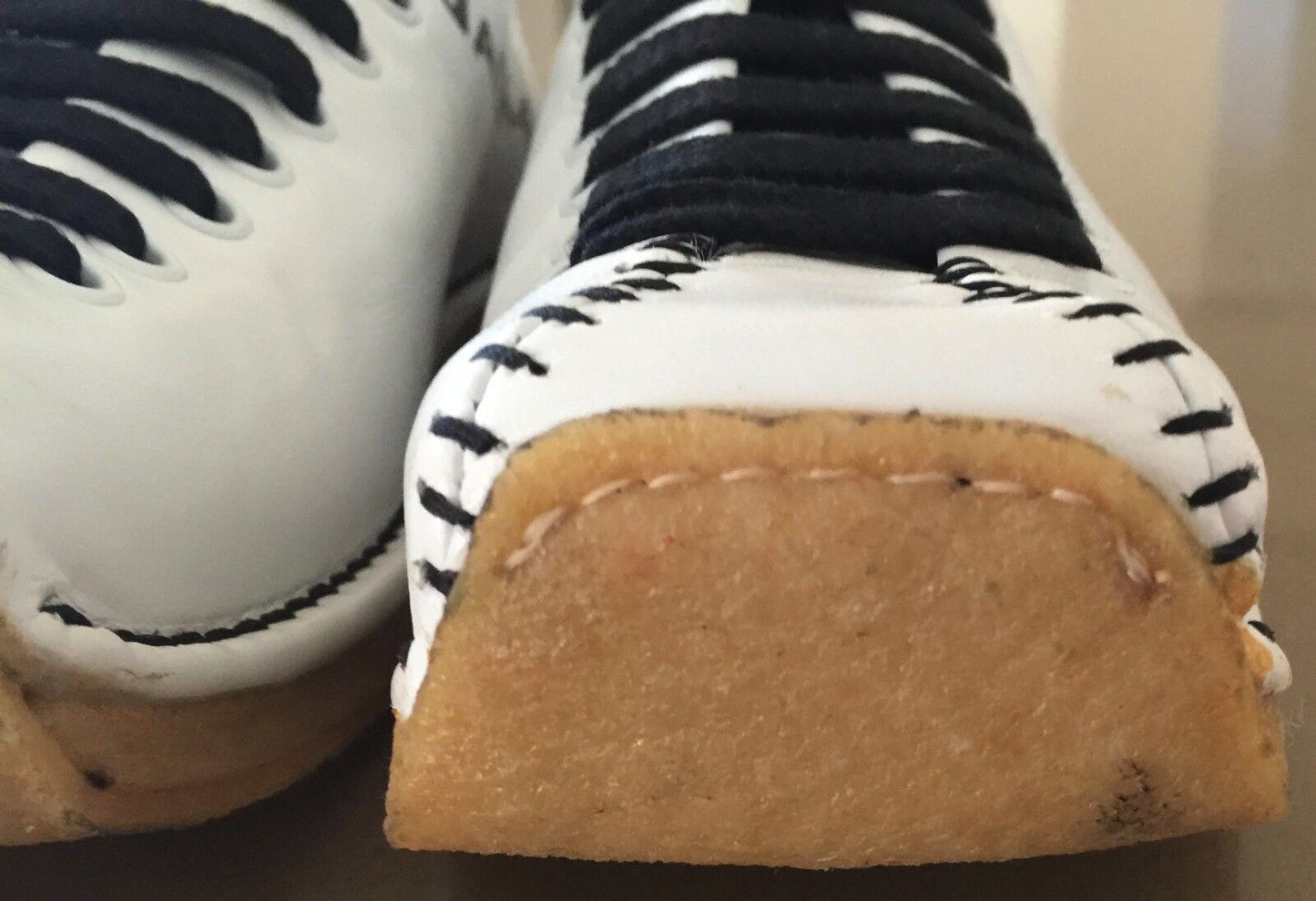 JACKAL MILANO Athletic Shoes White Black  Rubber Sole Sports Size 38 LaceUp NEW