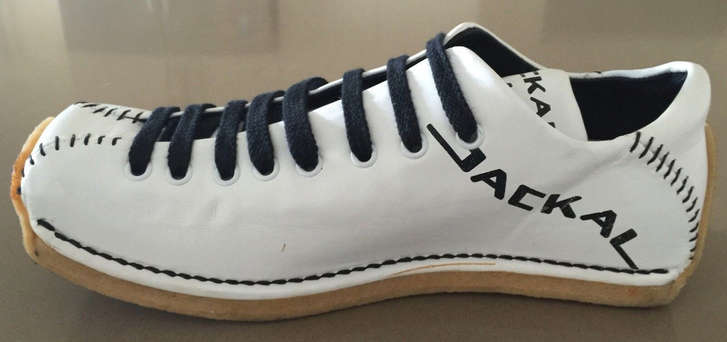 JACKAL MILANO Athletic Shoes White Black  Rubber Sole Sports Size 38 LaceUp NEW