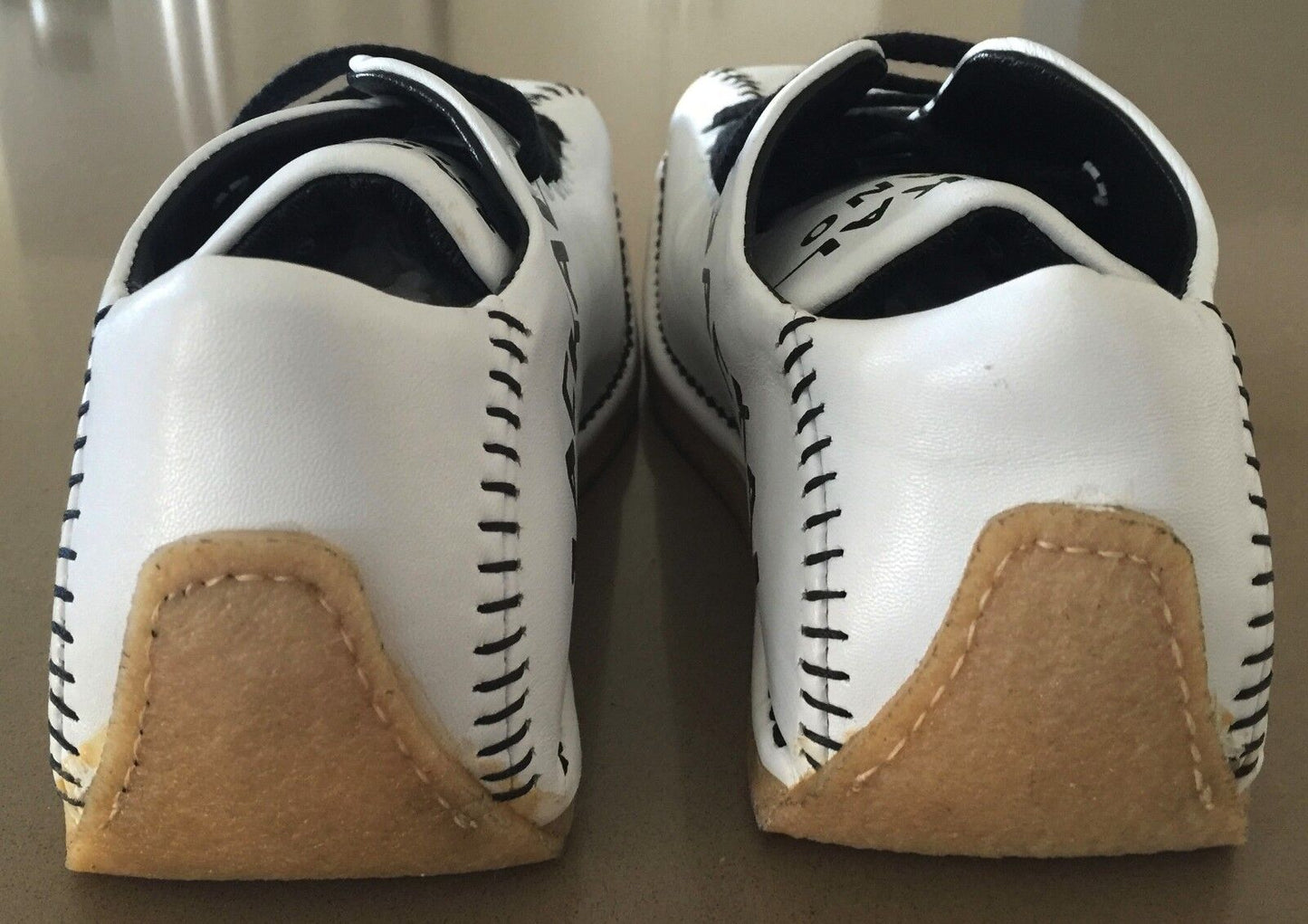 JACKAL MILANO Athletic Shoes White Black  Rubber Sole Sports Size 38 LaceUp NEW