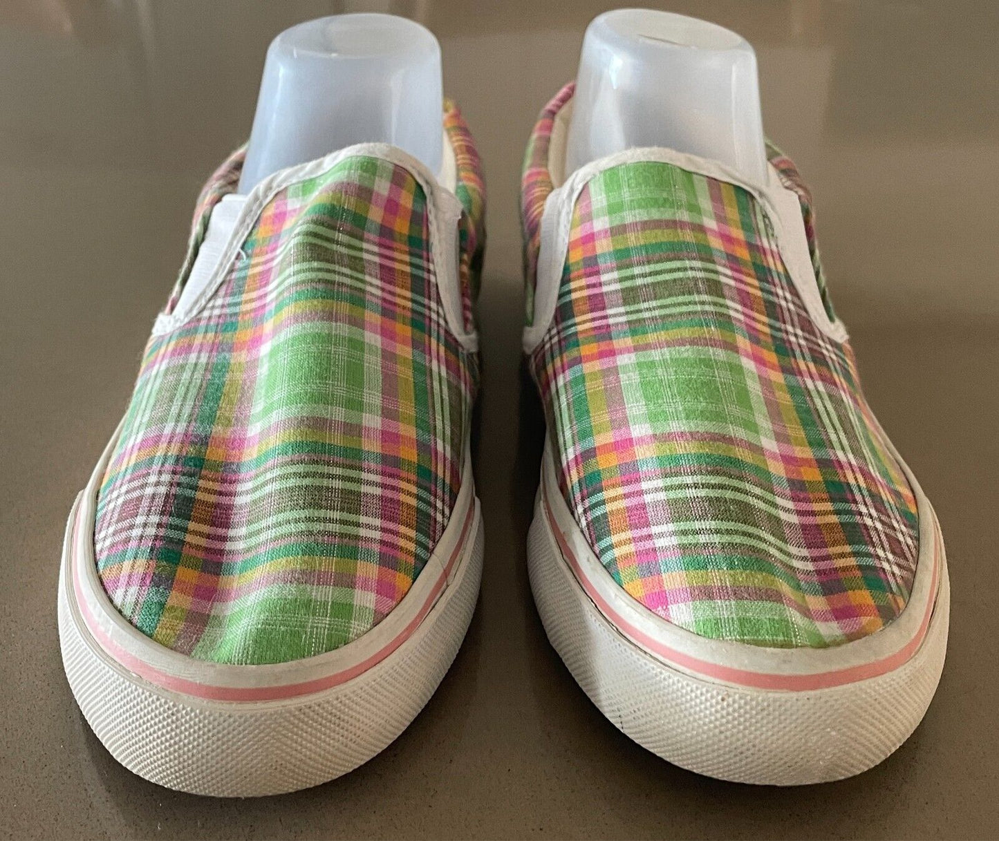 DOGHOUSE Multicolour Check Canvas Slip On Shoes Size 42 Rubber Sole Casual