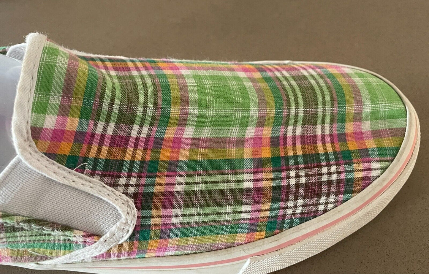 DOGHOUSE Multicolour Check Canvas Slip On Shoes Size 42 Rubber Sole Casual