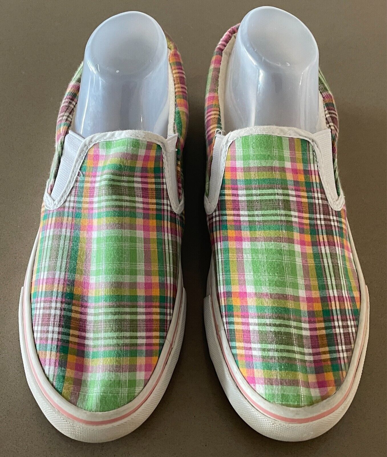 DOGHOUSE Multicolour Check Canvas Slip On Shoes Size 42 Rubber Sole Casual