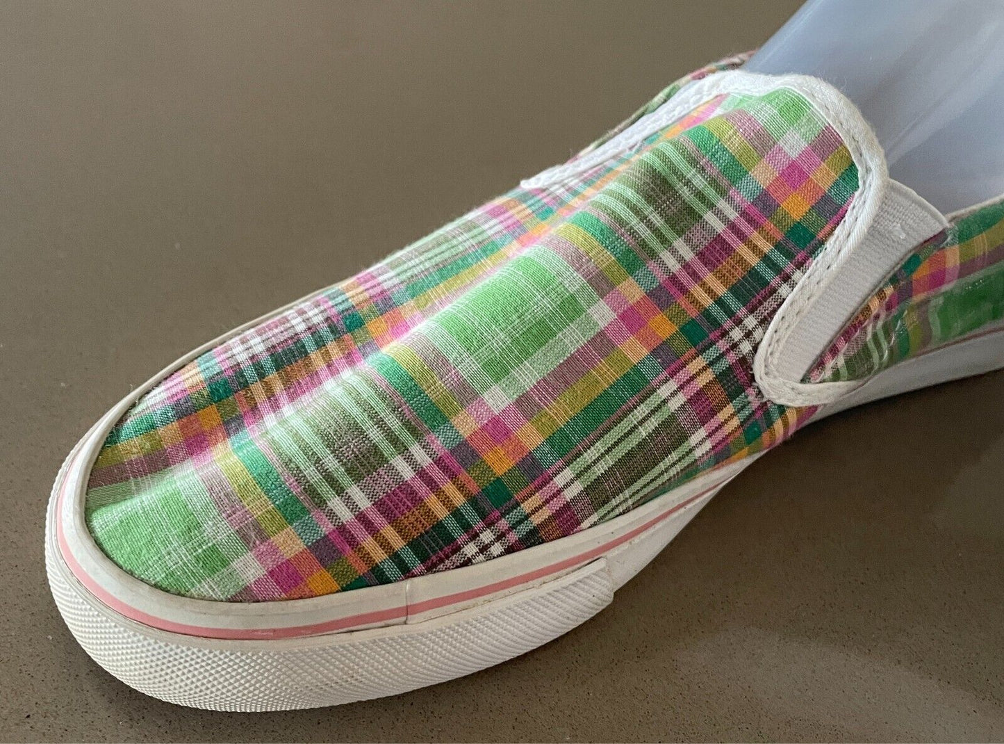 DOGHOUSE Multicolour Check Canvas Slip On Shoes Size 42 Rubber Sole Casual