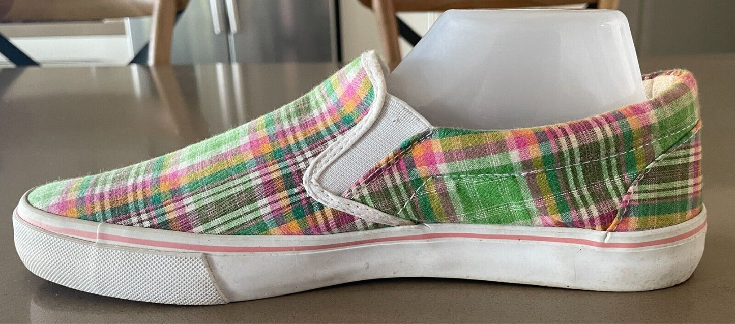 DOGHOUSE Multicolour Check Canvas Slip On Shoes Size 42 Rubber Sole Casual