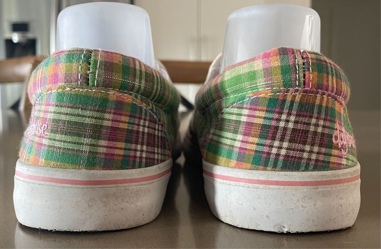DOGHOUSE Multicolour Check Canvas Slip On Shoes Size 42 Rubber Sole Casual
