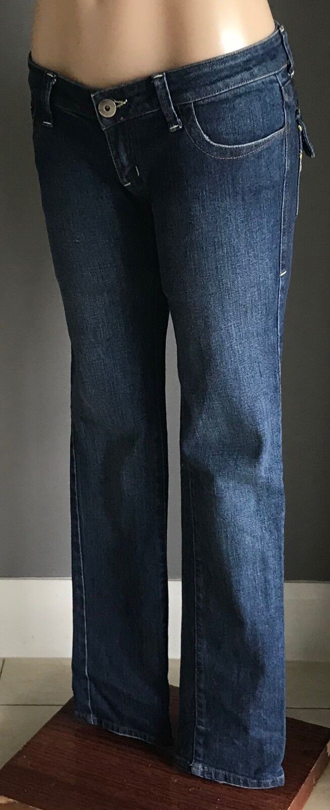 Size 10 Jeans MODELO Low Rise Hipster Blue Denim Straight Leg Vintage